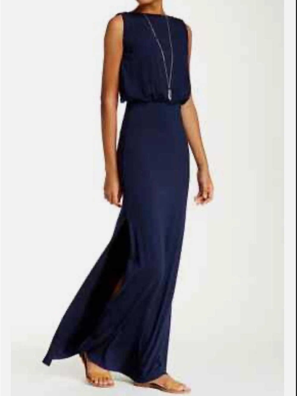 Go Couture Beautiful Navy Blue Sleeveless Maxi Dress